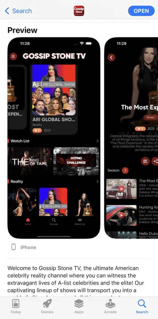 gossip stone tv iOS app