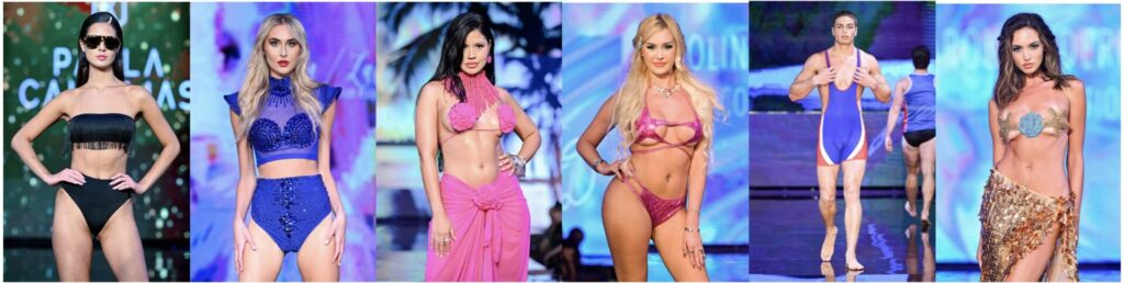 Miami swim week runway art hearts fashion