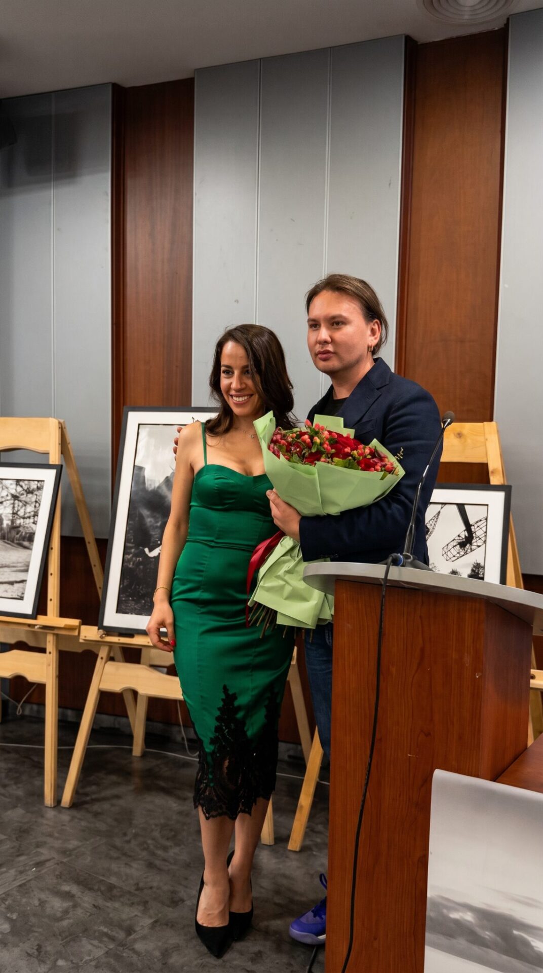 Oleksandr Tyshchenko (Alex Luna) and Irina Bosin at the Somnia Disaster presentation