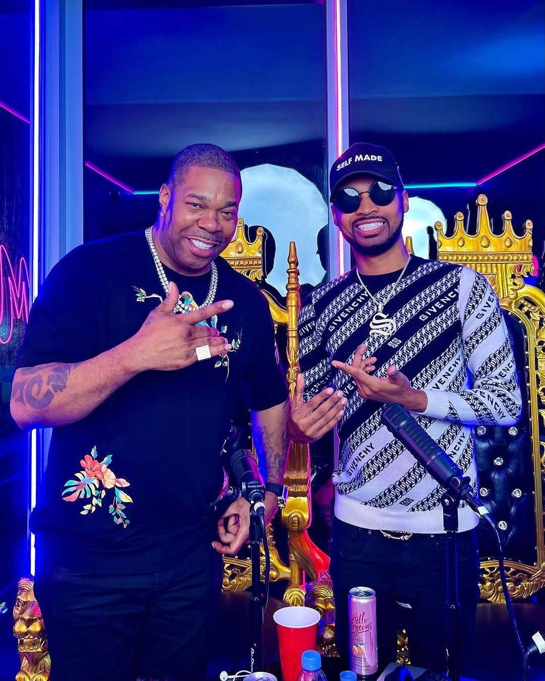 Stunt Lifestyle with a guest during We In Miami Podcast content