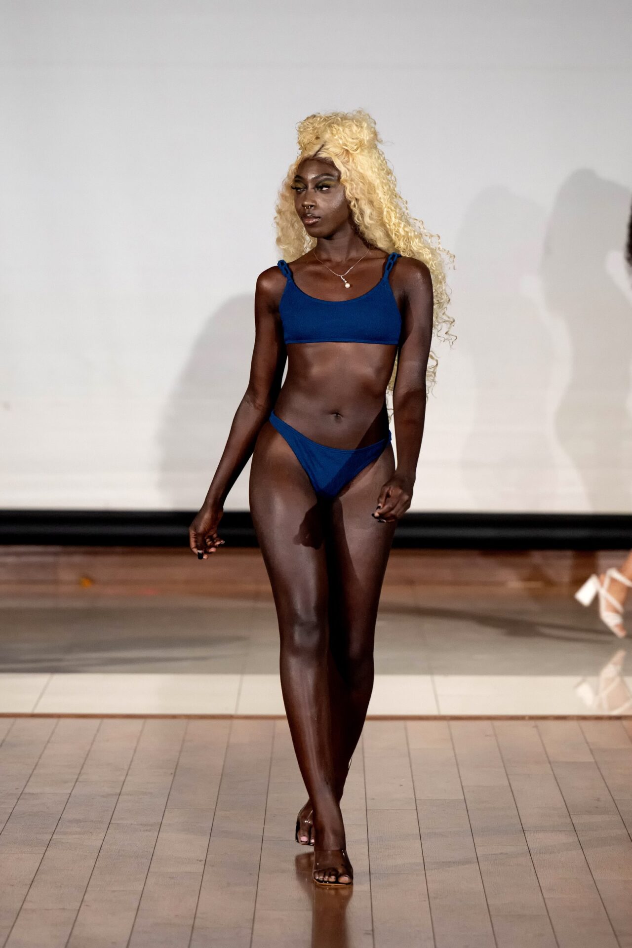 VEIL blue swimwear look at Sunny Isles Beach Fashion Week