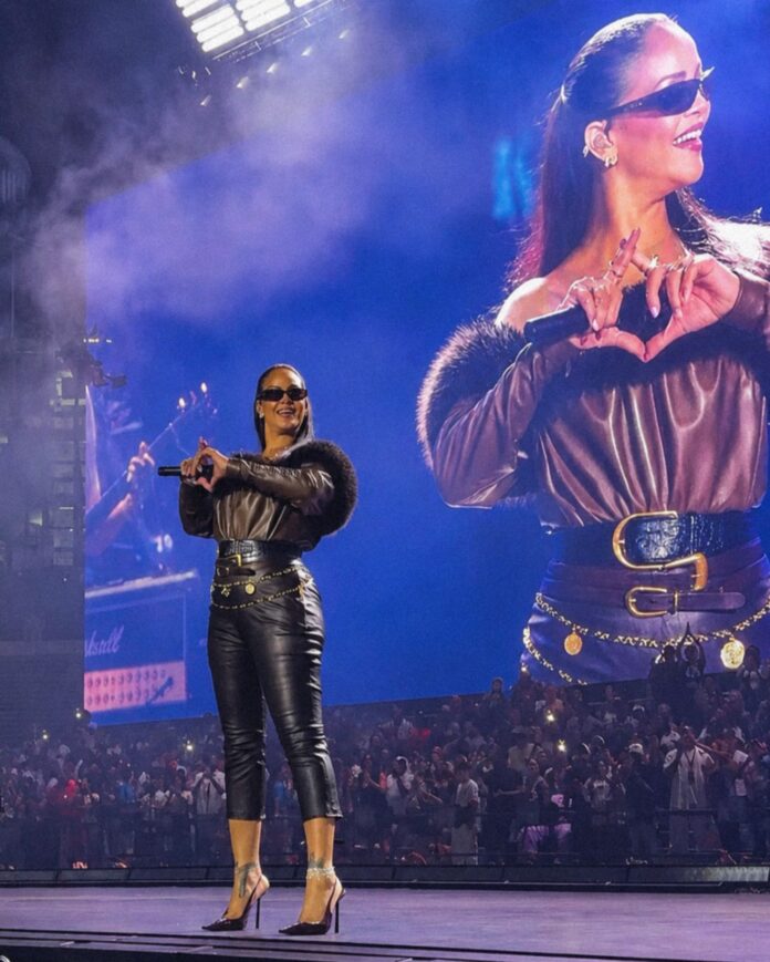 Rihanna performing with Jay-Z at Yankee Stadium